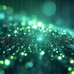 Représentation abstraite de l'innovation textile responsable avec des circuits intégrés et des fibres naturelles.