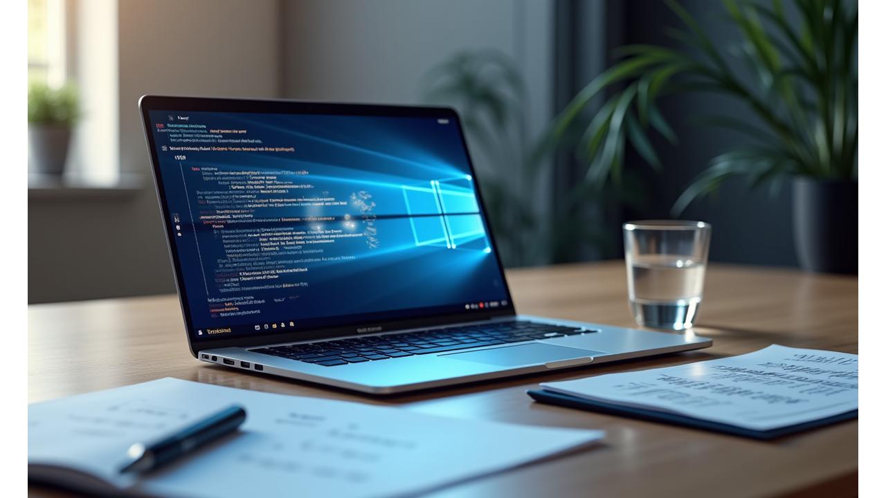 Un écran d'ordinateur affichant des documents légaux avec des icônes de cadenas et de balance, symbolisant la conformité et la sécurité juridique.