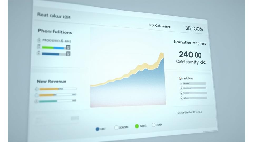 Interface de calculateur ROI interactif affichant des graphiques de projections financières.