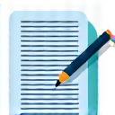 Icône d'un document et un crayon représentant la rectification des données