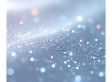 Des fibres textiles entrelacées formant un réseau de connexion sans fil, symbolisant la connectivité invisible.